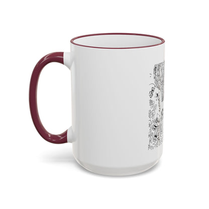 Accent Rim and Handle Mug 11oz - Wind Fairy Mushroom Garden