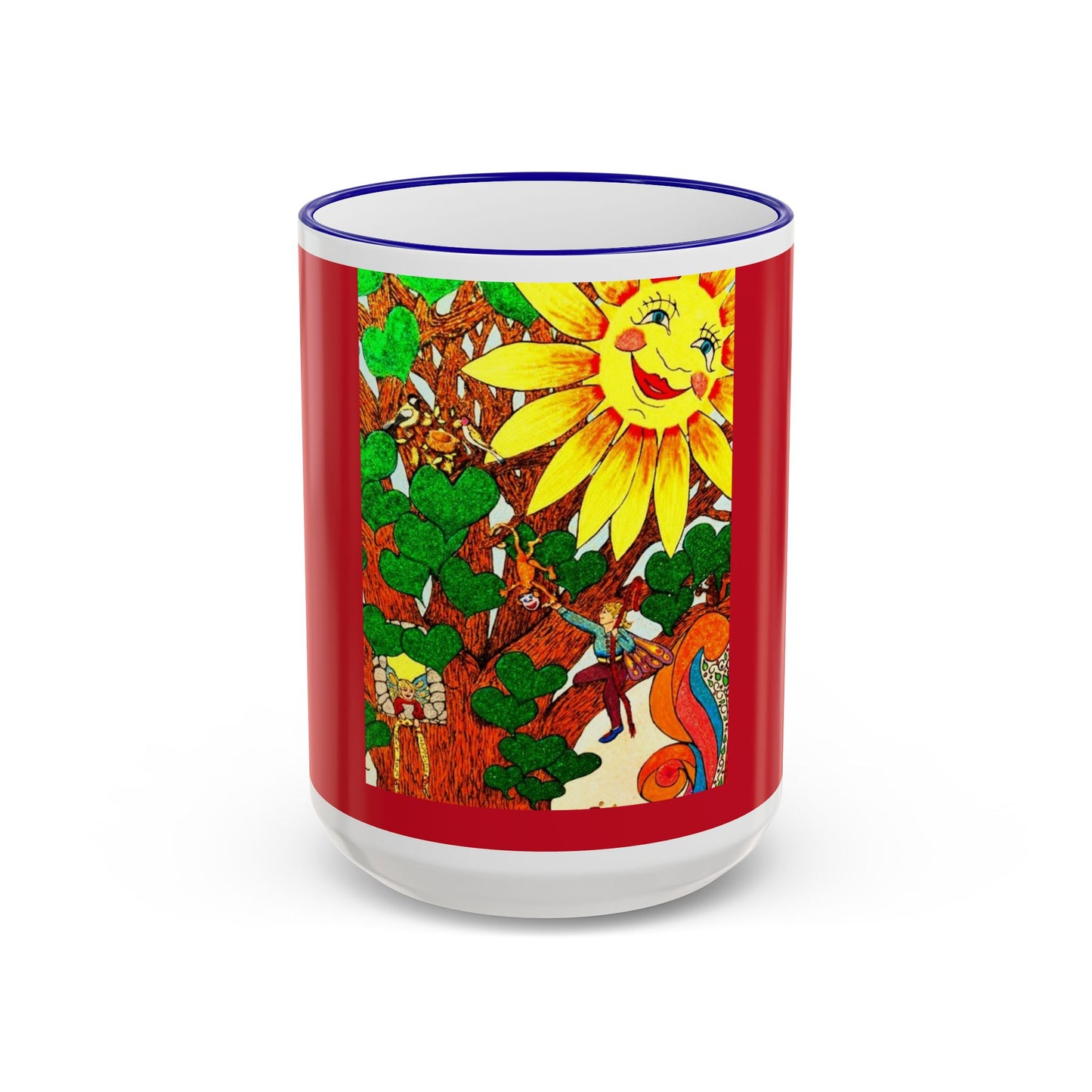 Mug Accent Rim & Handle 11oz/15oz -  Swinging in the Old Oak Tree  (Land of Wind Fairies™)