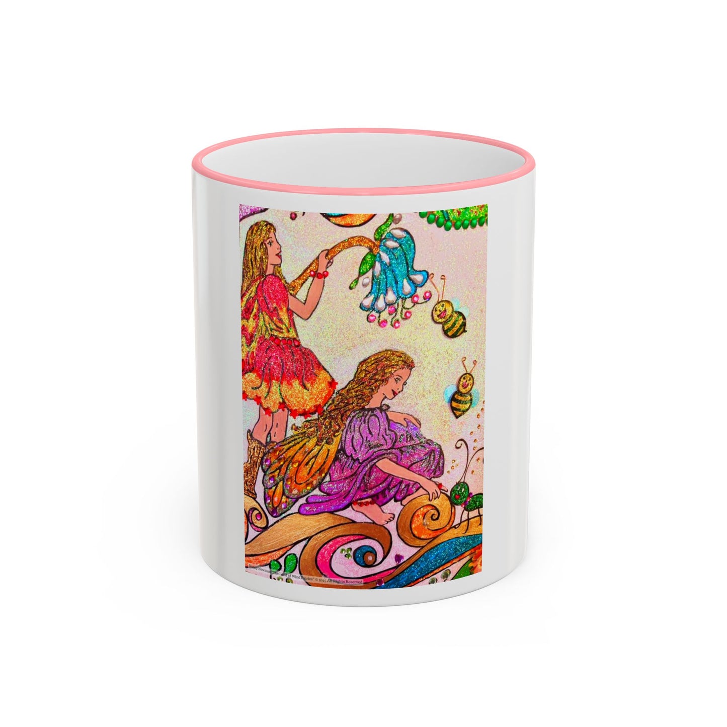 Accent Rim and Handle Mug 11oz - The Land of the Wind Fairies