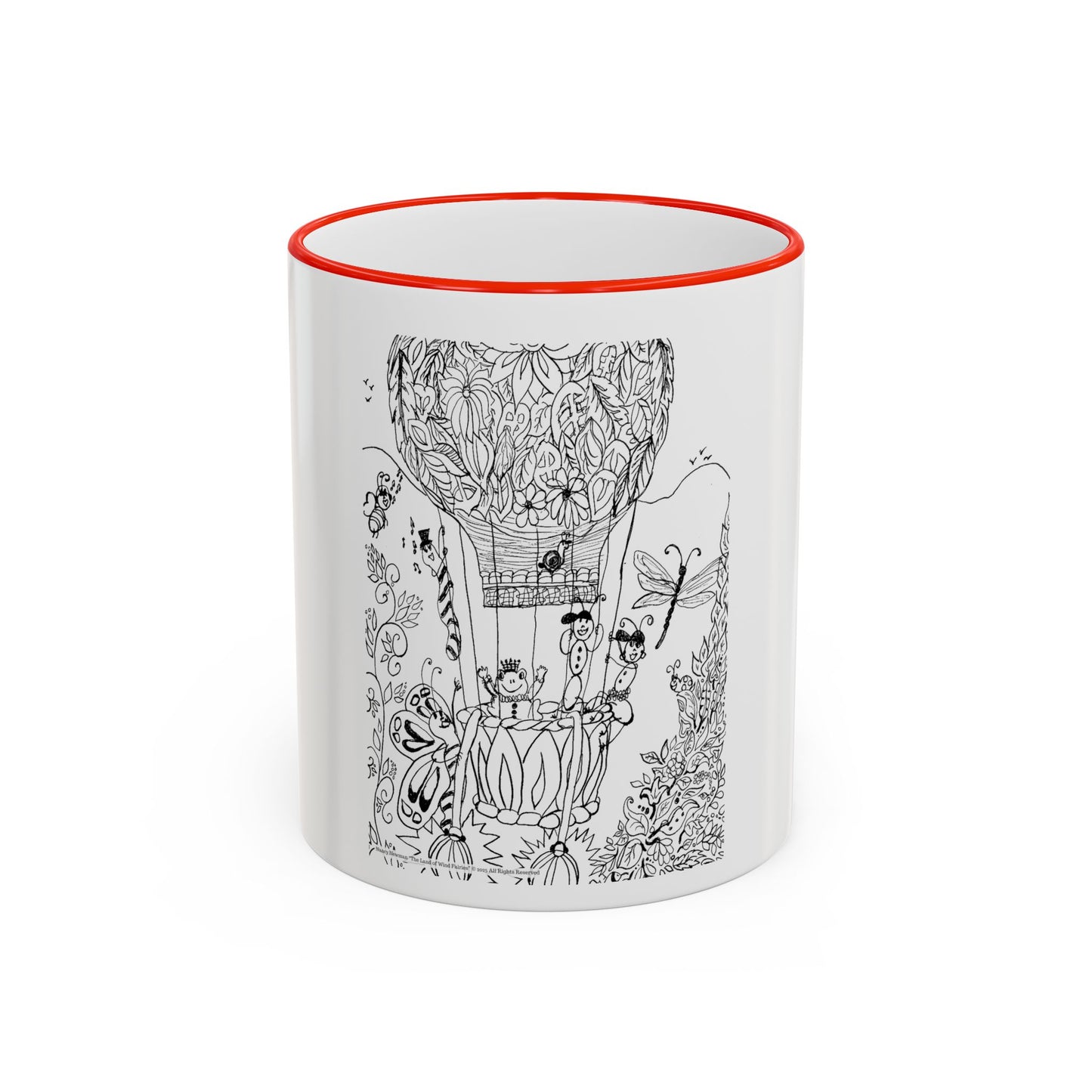 Accent Rim and Handle Mug 11oz - Wind Fairy Mushroom Garden