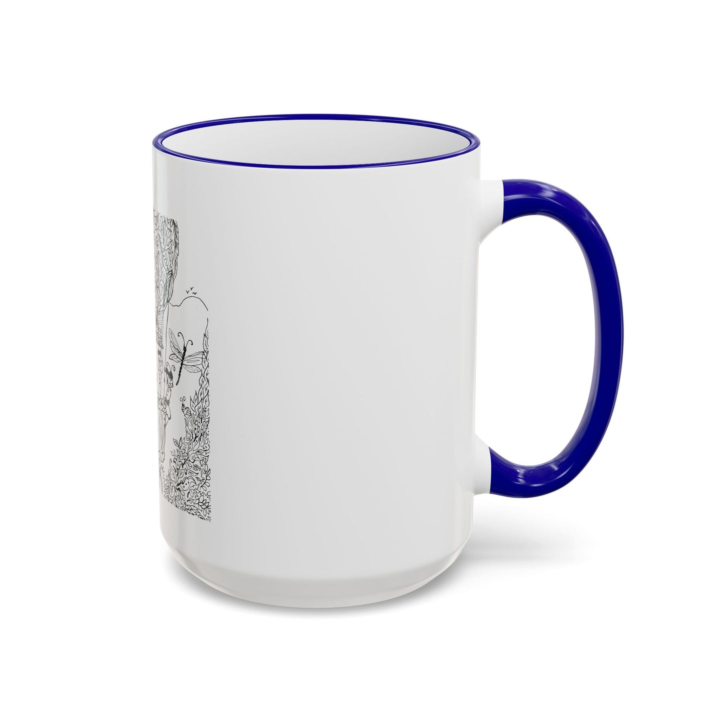 Accent Rim and Handle Mug 11oz - Wind Fairy Mushroom Garden