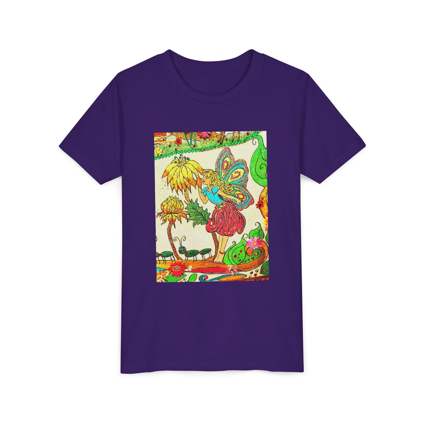 Youth Short Sleeve Tee – The Land of Wind Fairies™ series - Flower Kiss