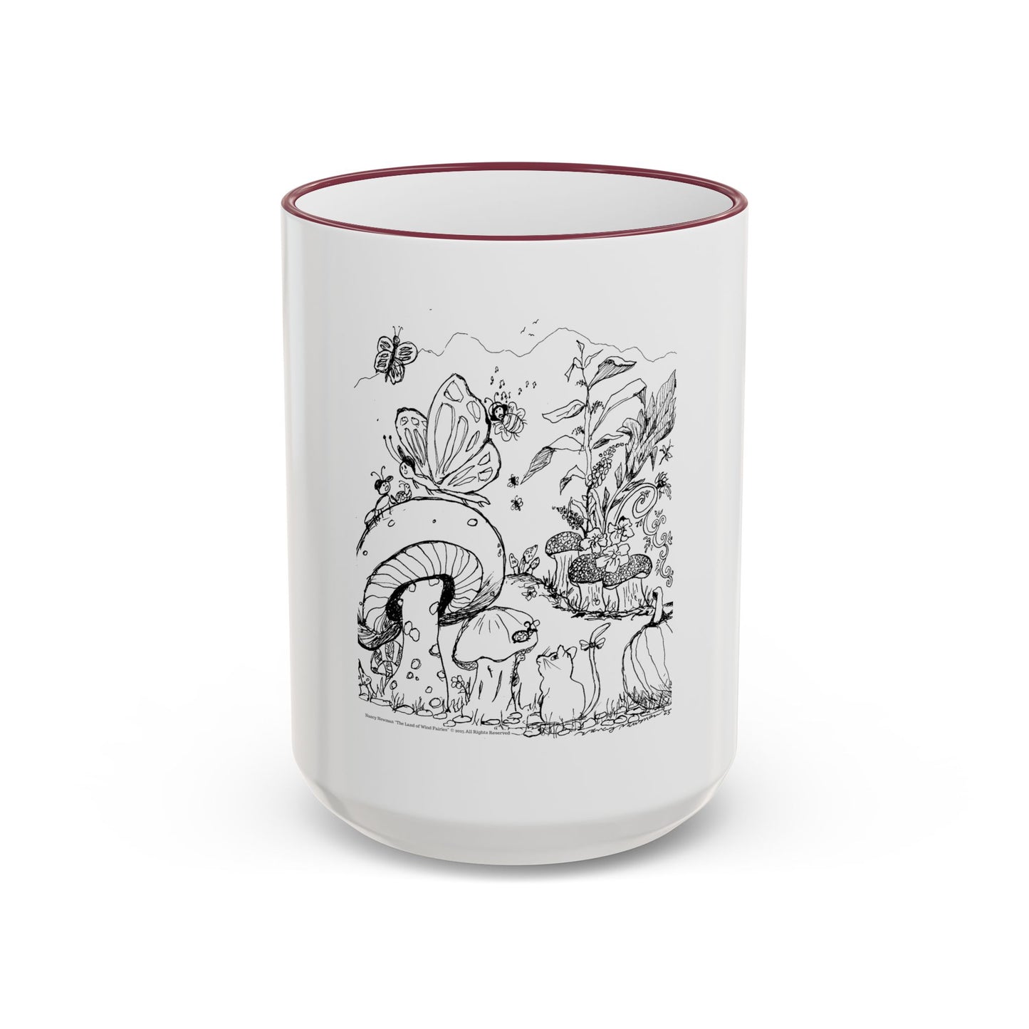 Mug 11oz with Handle – Wind Fairy Mushroom Garden™ (Land of Wind Fairies™)
