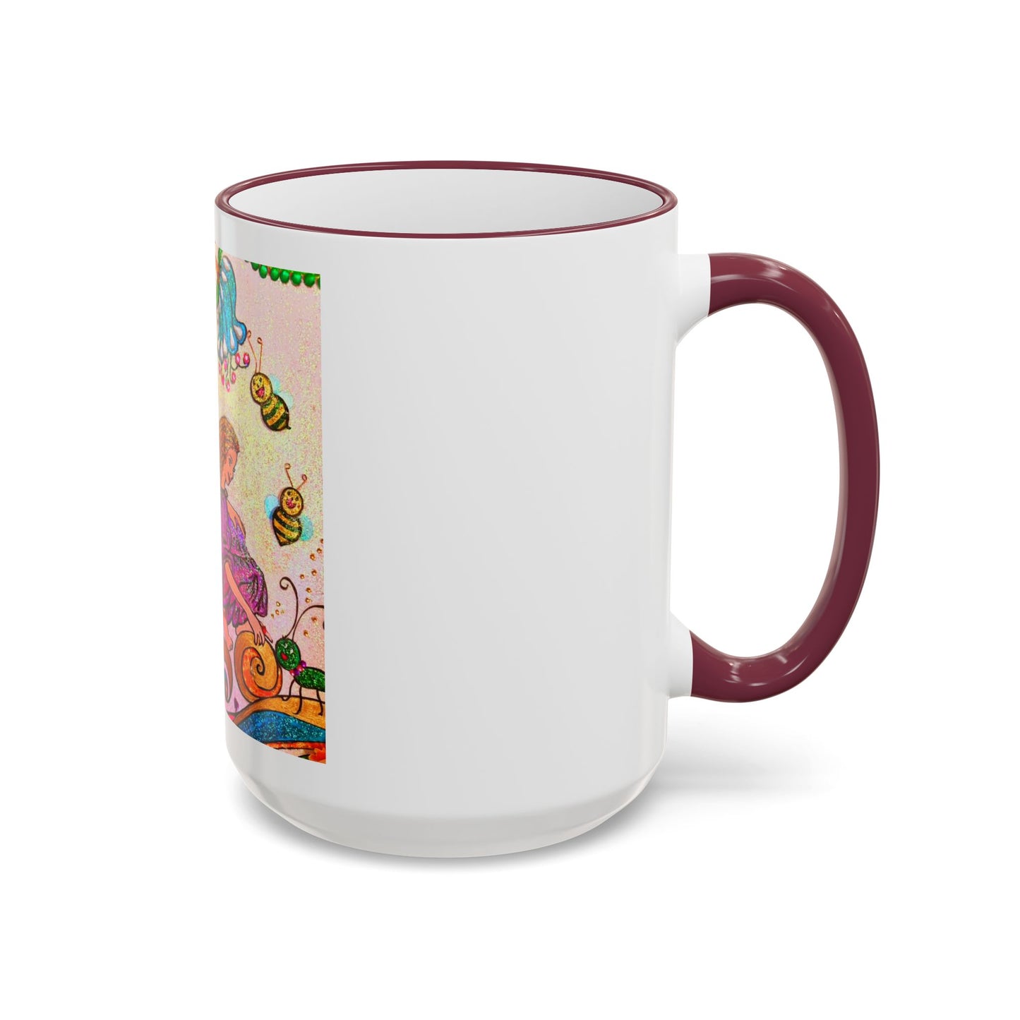 Accent Rim and Handle Mug 11oz - The Land of the Wind Fairies