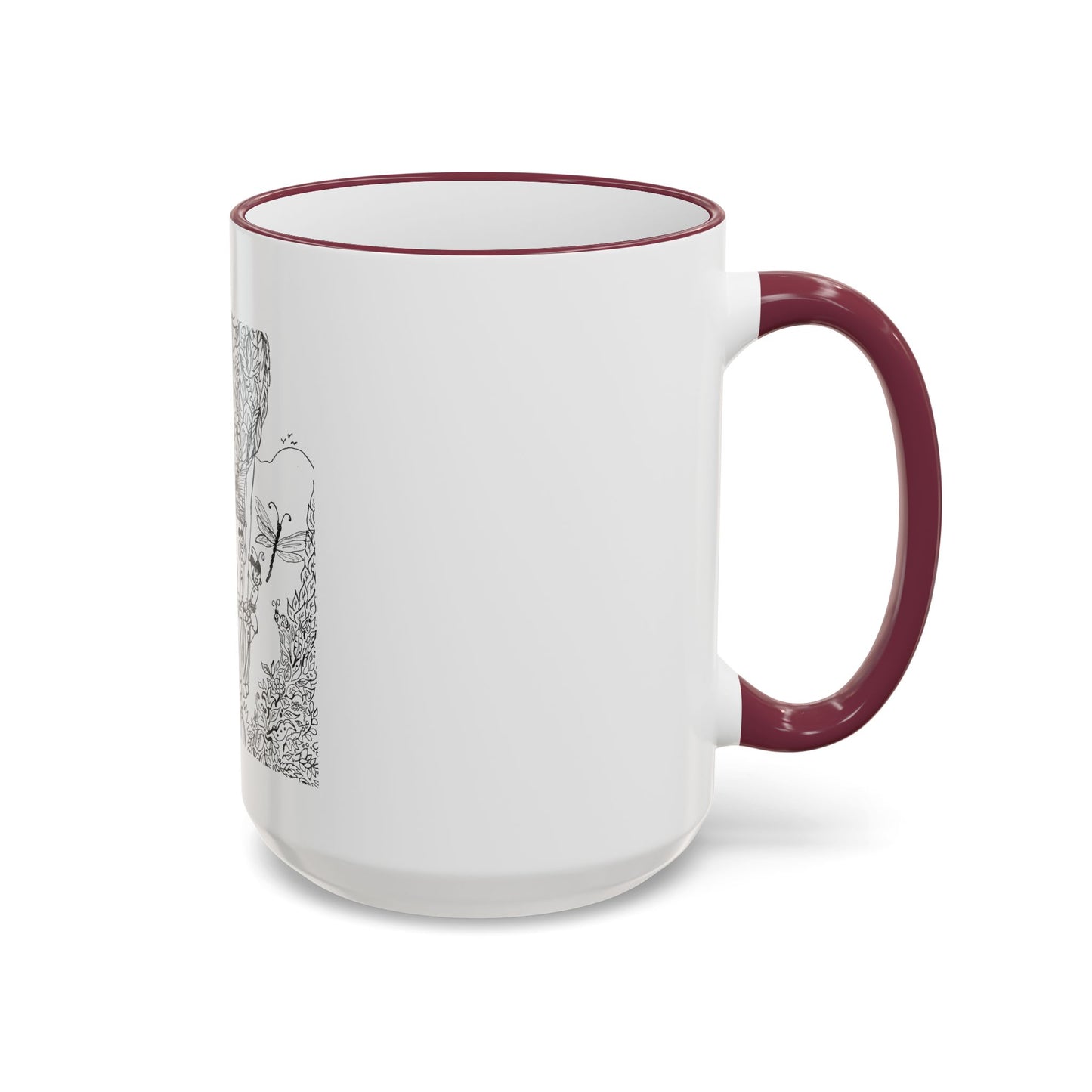 Accent Rim and Handle Mug 11oz - Wind Fairy Mushroom Garden