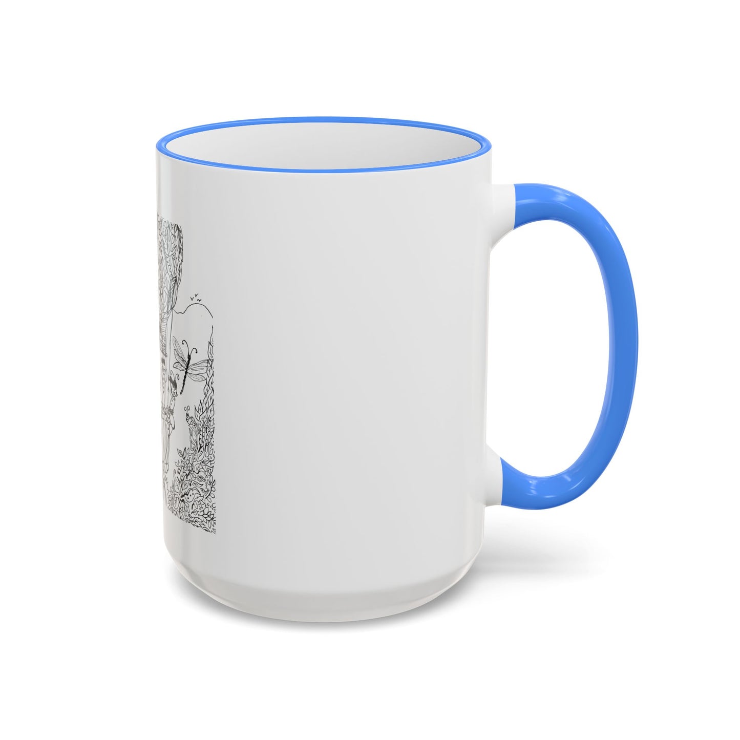 Accent Rim and Handle Mug 11oz - Wind Fairy Mushroom Garden