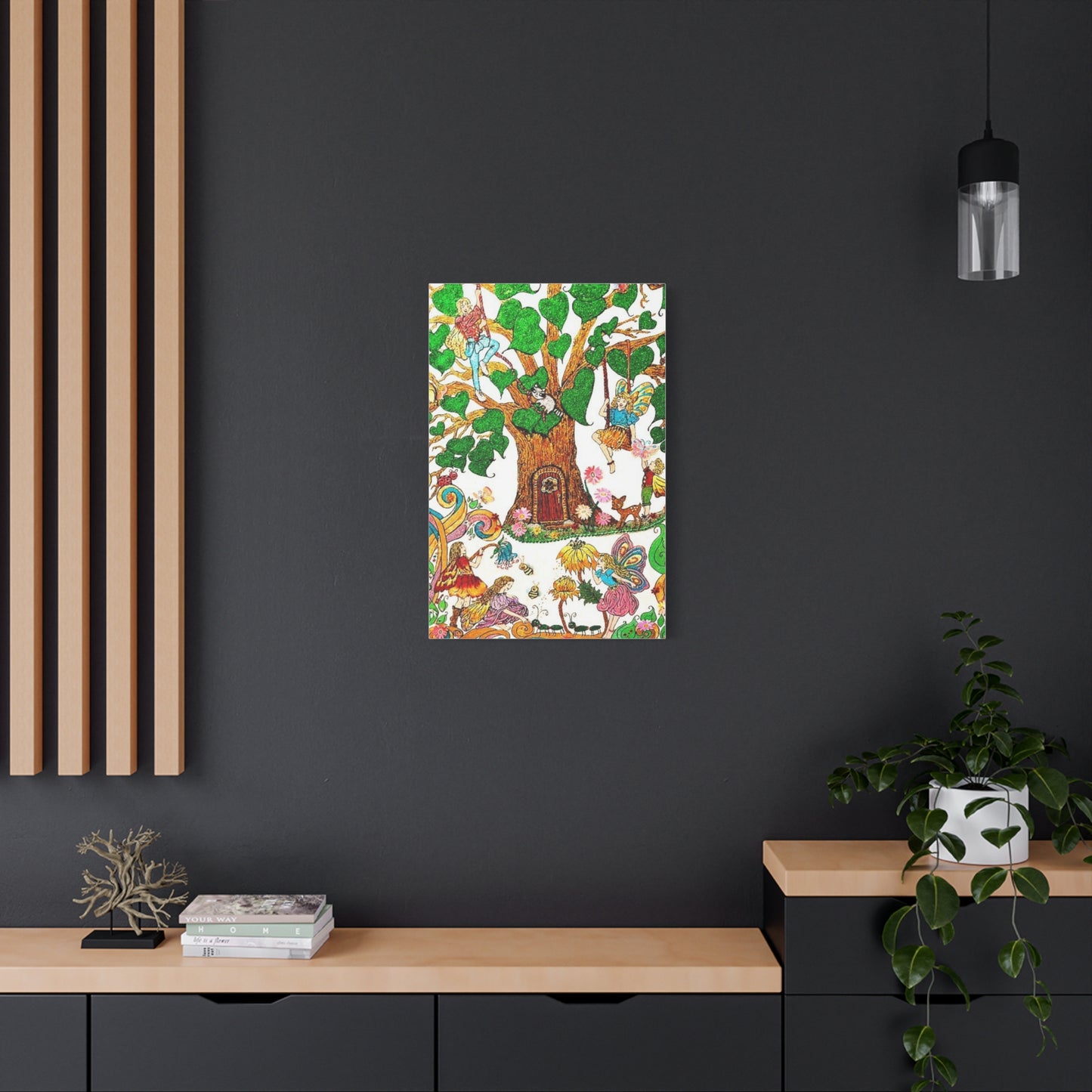 Old Oak Tree Matte Canvas The Land of Wind Fairies Series