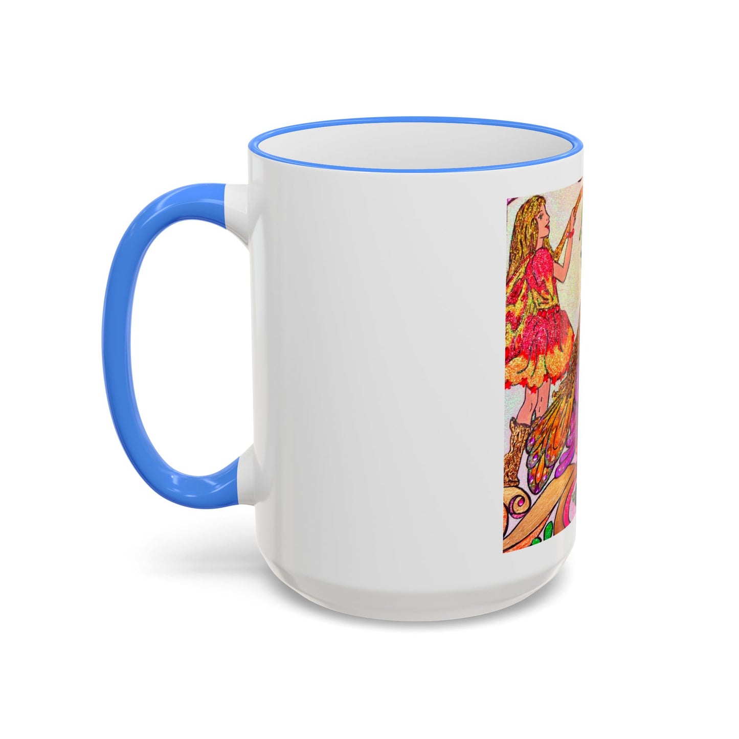 Accent Rim and Handle Mug 11oz - The Land of the Wind Fairies