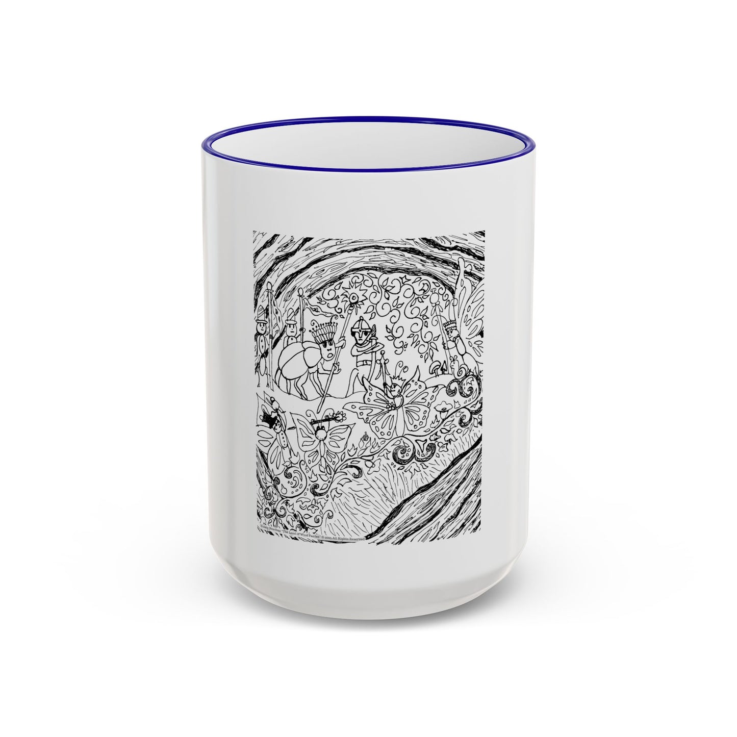 Accent Rim and Handle Mug 11oz - Old Tom Beetle, King and Queen & the Butterfly Council
