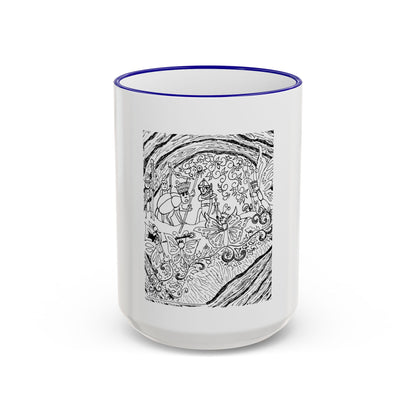 Accent Rim and Handle Mug 11oz - Old Tom Beetle, King and Queen & the Butterfly Council