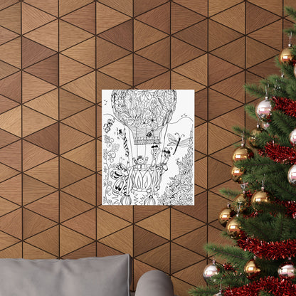 Poster -Hot Air Balloon  (Matte) — Whimsical Art from The Land of Wind Fairies™