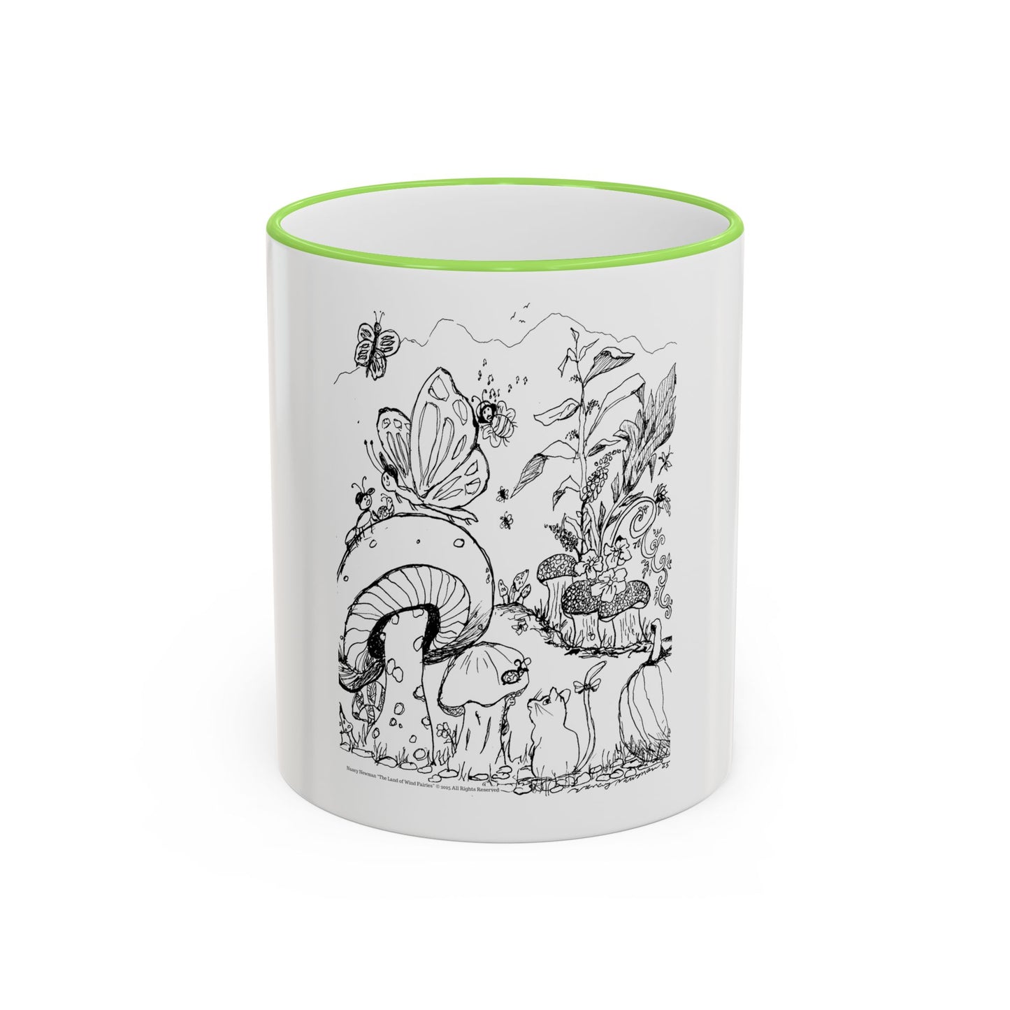 Mug 11oz with Handle – Wind Fairy Mushroom Garden™ (Land of Wind Fairies™)