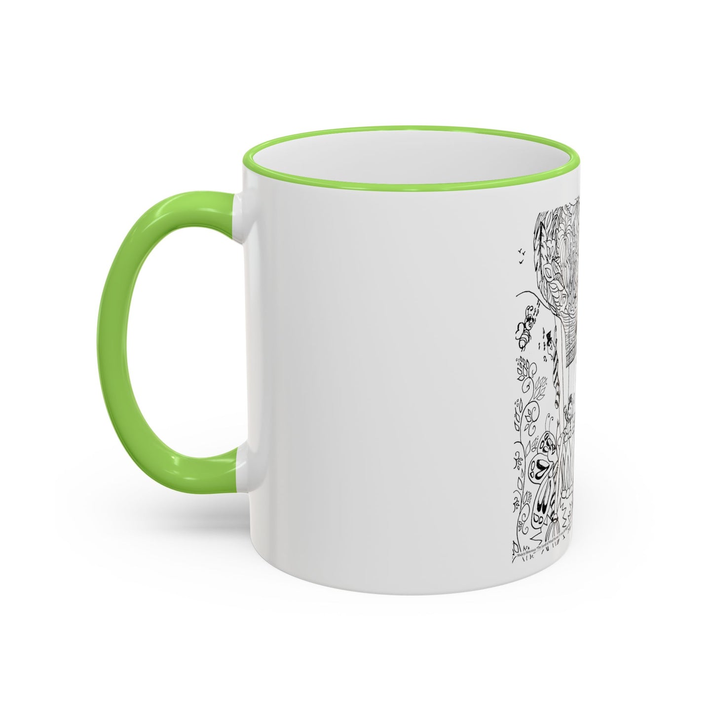 Accent Rim and Handle Mug 11oz - Wind Fairy Mushroom Garden