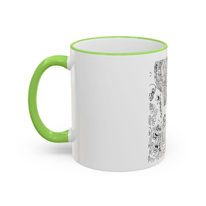 Accent Rim and Handle Mug 11oz - Wind Fairy Mushroom Garden