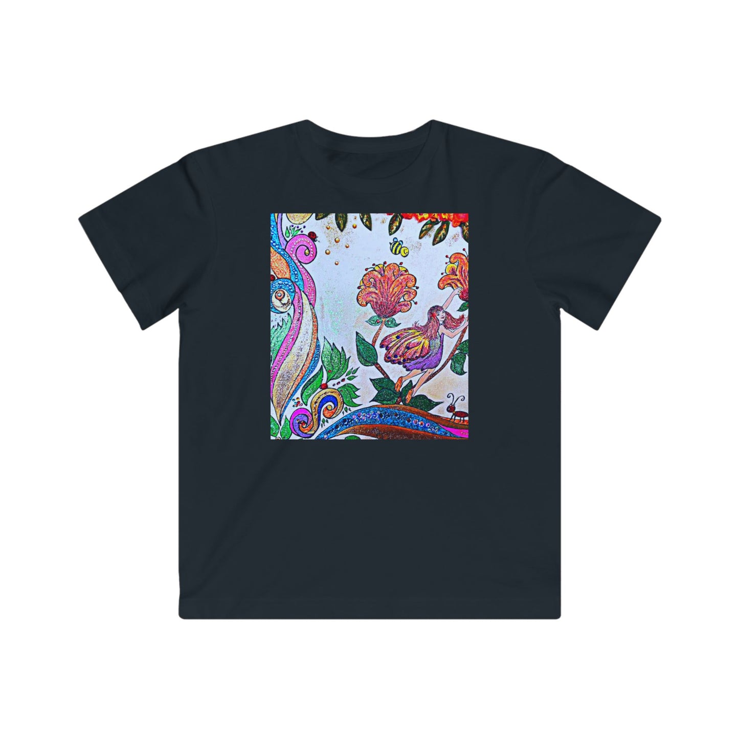 Kids Floral Fantasy Tee — Colorful Whimsical Garden Print
