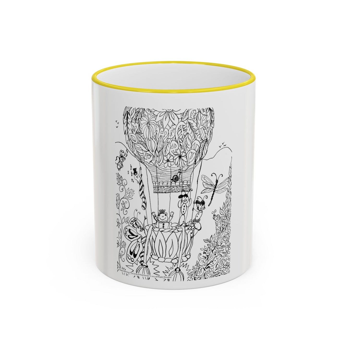 Accent Rim and Handle Mug 11oz - Wind Fairy Mushroom Garden
