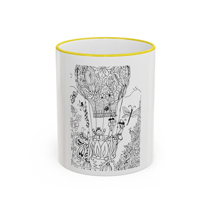Accent Rim and Handle Mug 11oz - Wind Fairy Mushroom Garden