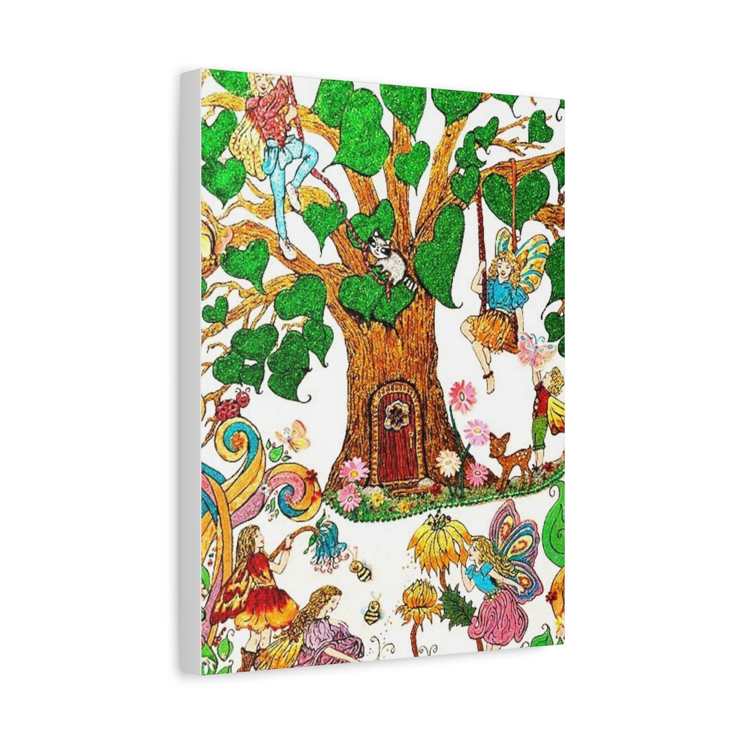 Old Oak Tree Matte Canvas The Land of Wind Fairies Series