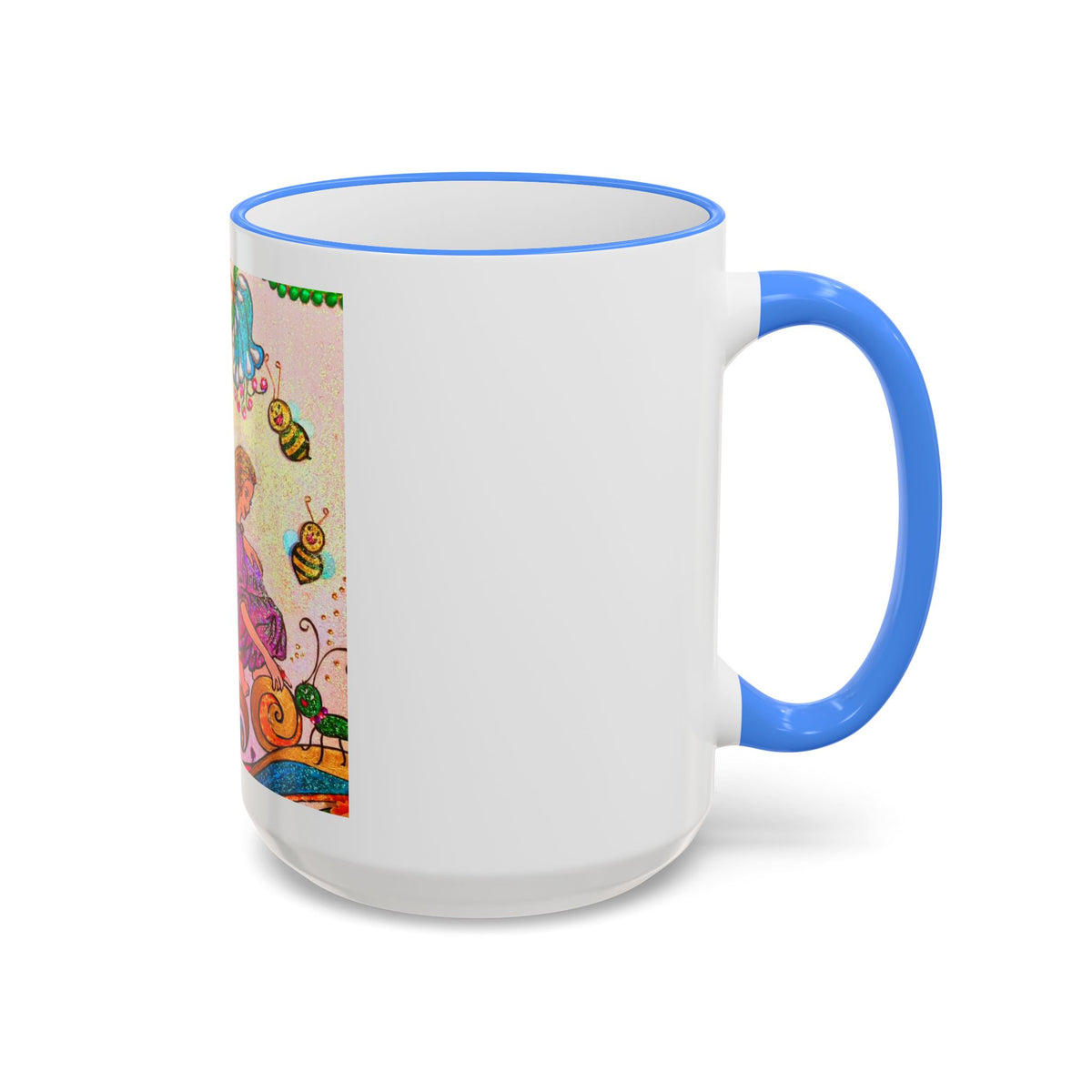 Accent Rim and Handle Mug 11oz - The Land of the Wind Fairies