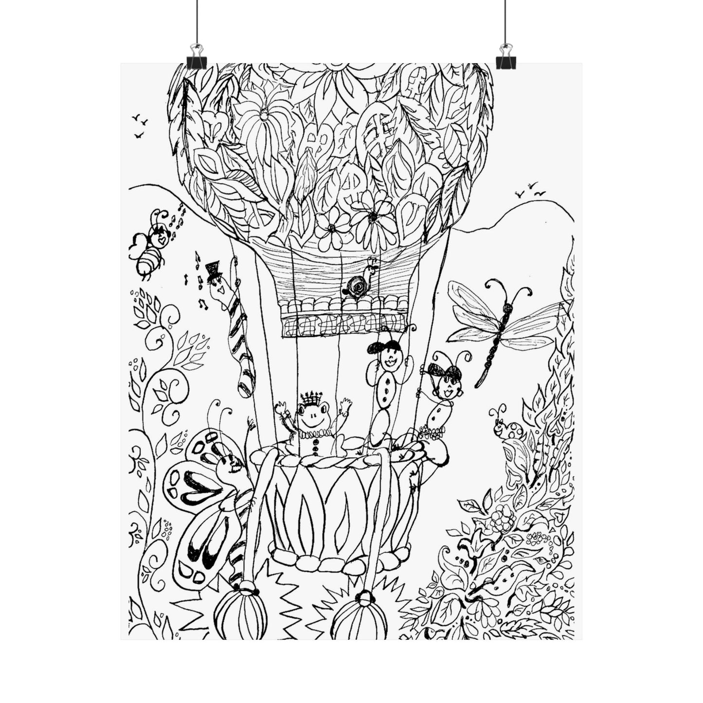 Poster -Hot Air Balloon  (Matte) — Whimsical Art from The Land of Wind Fairies™