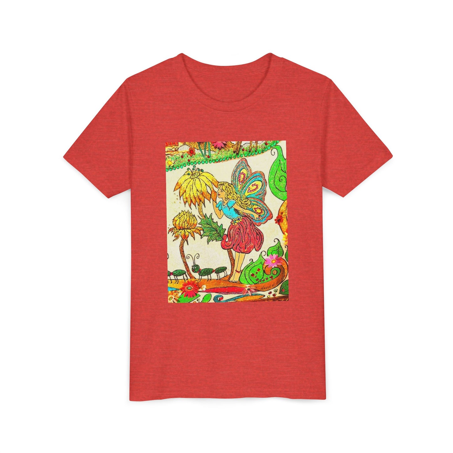 Youth Short Sleeve Tee – The Land of Wind Fairies™ series - Flower Kiss