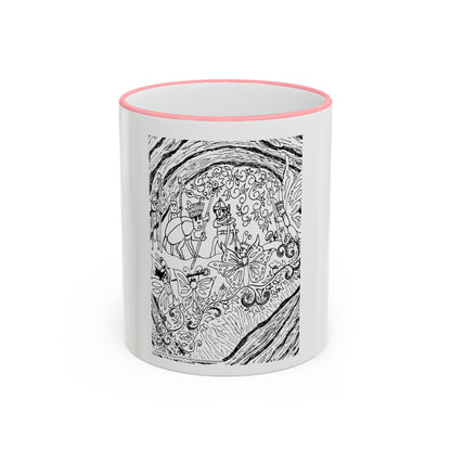 Accent Rim and Handle Mug 11oz - Old Tom Beetle, King and Queen & the Butterfly Council