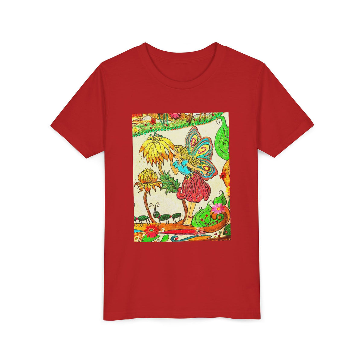 Youth Short Sleeve Tee – The Land of Wind Fairies™ series - Flower Kiss