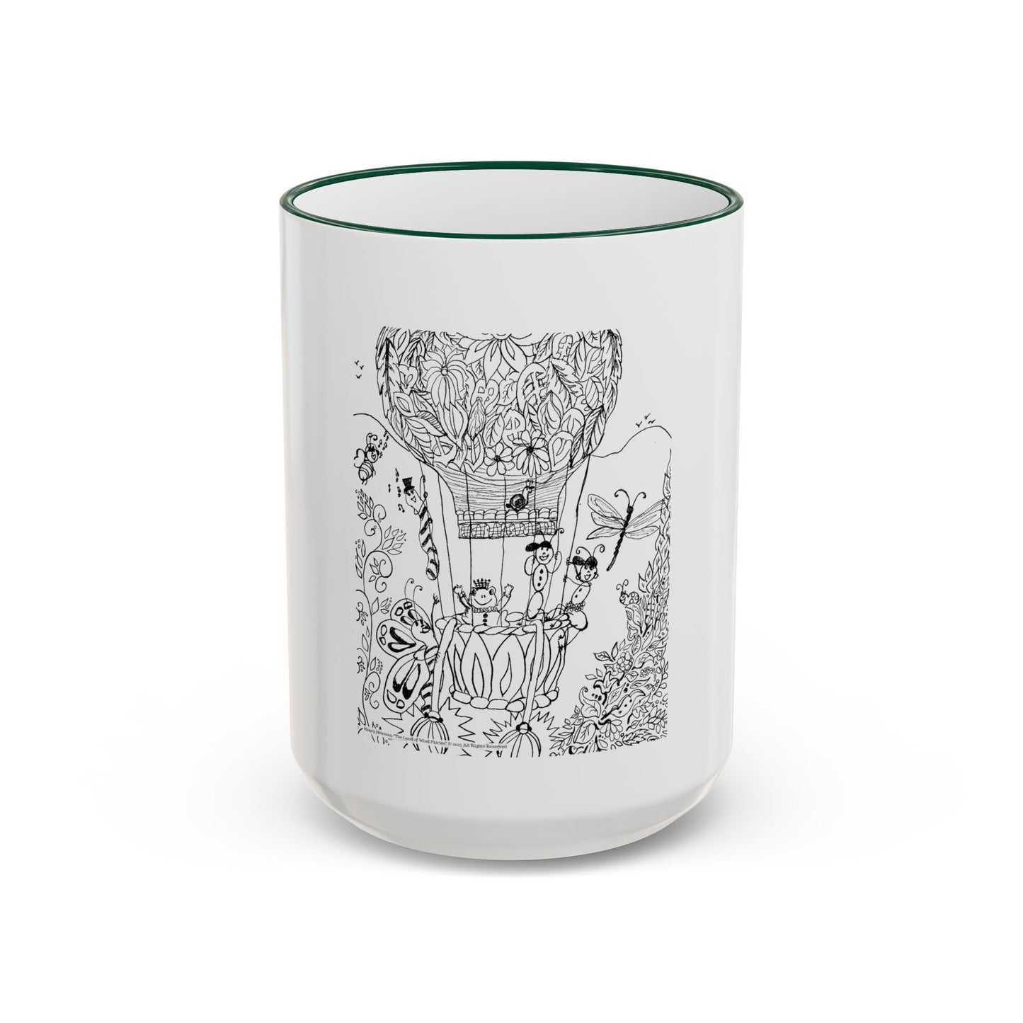 Accent Rim and Handle Mug 11oz - Wind Fairy Mushroom Garden