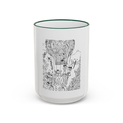 Accent Rim and Handle Mug 11oz - Wind Fairy Mushroom Garden