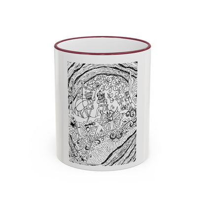 Accent Rim and Handle Mug 11oz - Old Tom Beetle, King and Queen & the Butterfly Council