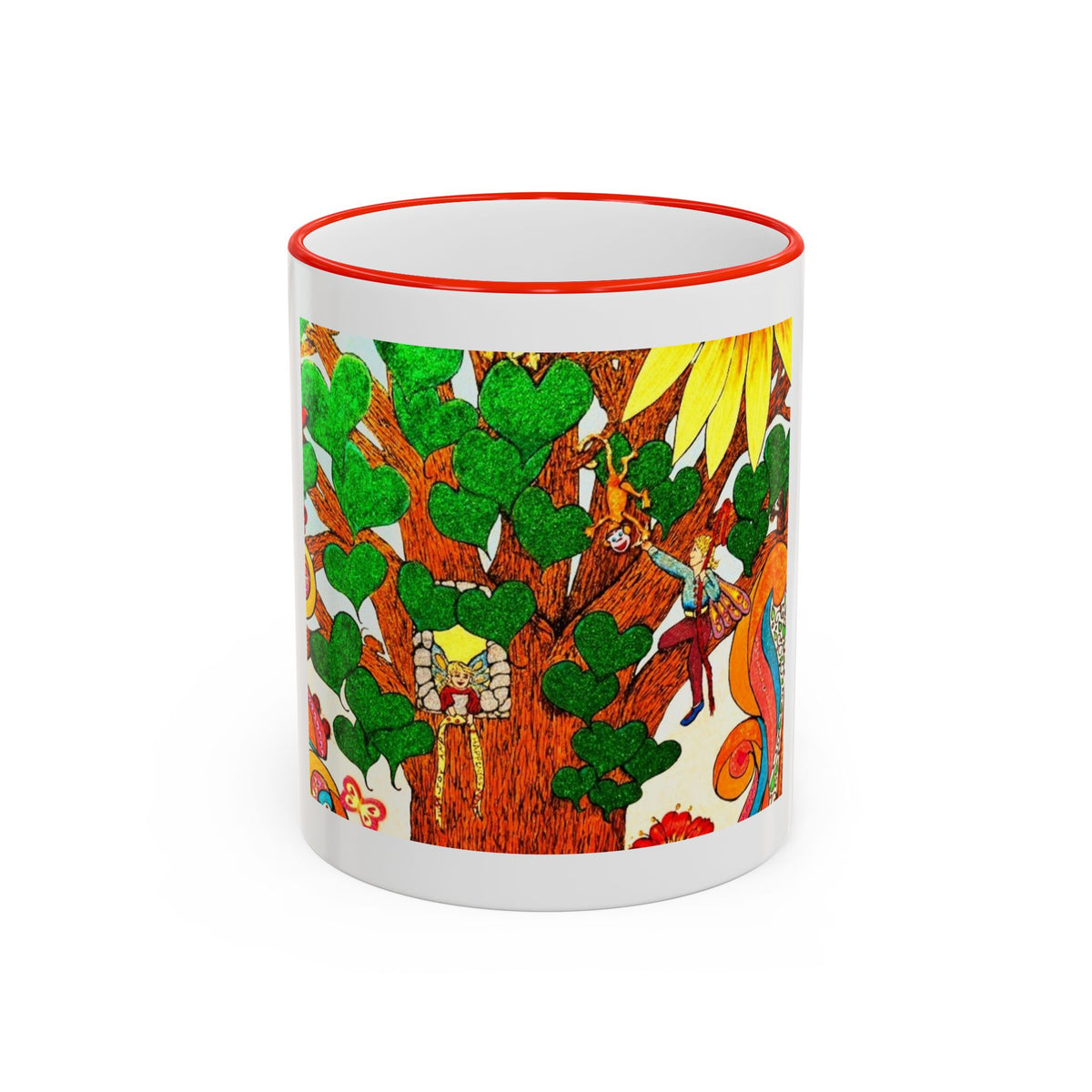 Accent Rim and Handle Mug 11oz - The Land of the Wind Fairies