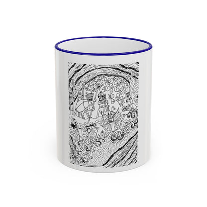 Accent Rim and Handle Mug 11oz - Old Tom Beetle, King and Queen & the Butterfly Council