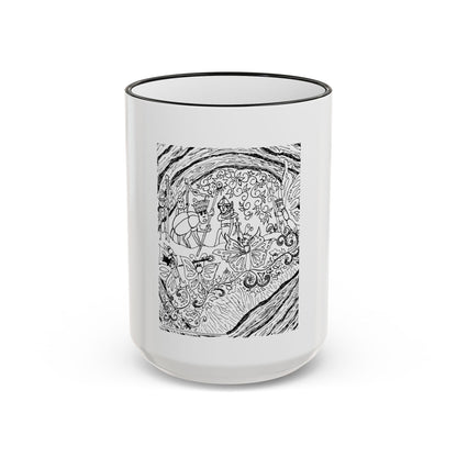 Accent Rim and Handle Mug 11oz - Old Tom Beetle, King and Queen & the Butterfly Council
