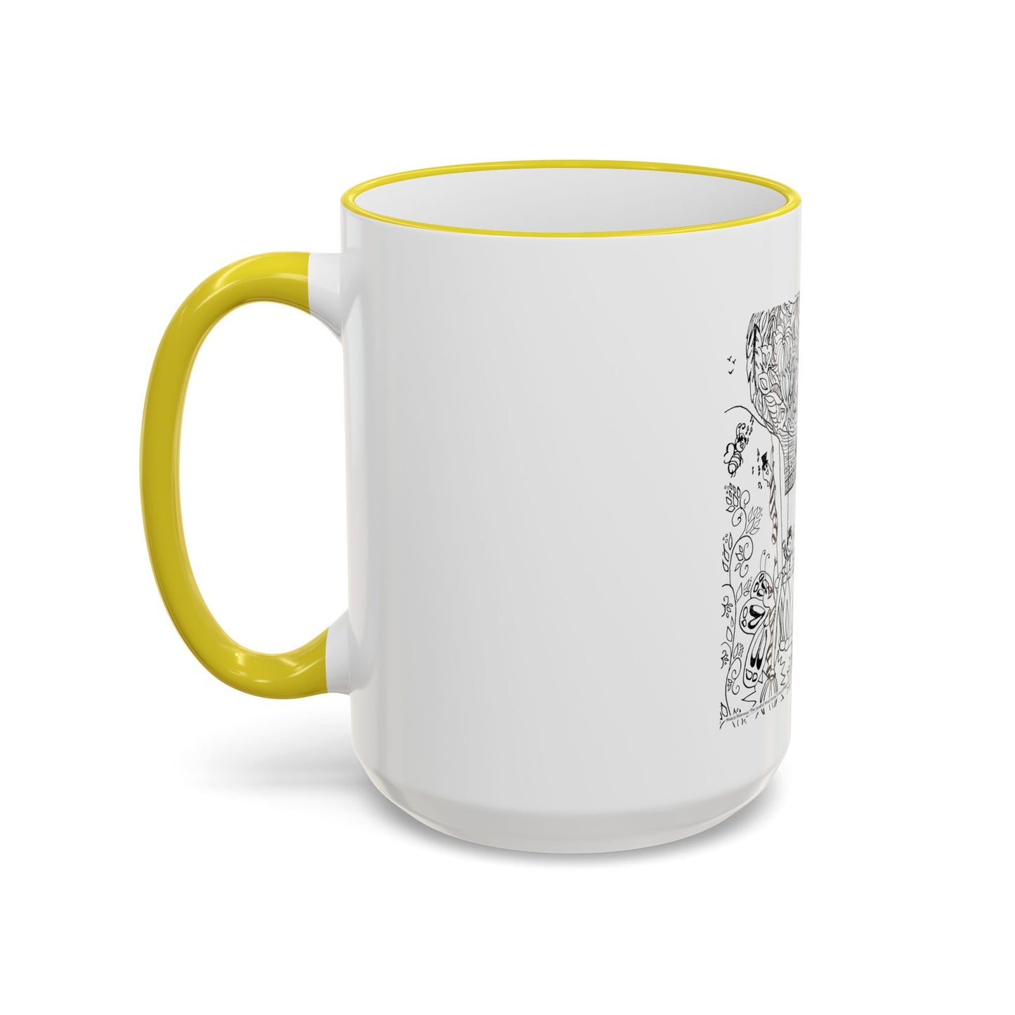 Accent Rim and Handle Mug 11oz - Wind Fairy Mushroom Garden