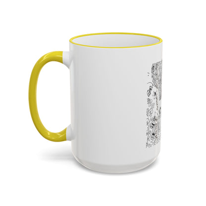 Accent Rim and Handle Mug 11oz - Wind Fairy Mushroom Garden