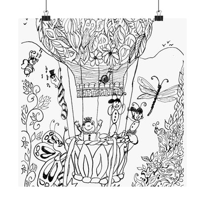 Poster -Hot Air Balloon  (Matte) — Whimsical Art from The Land of Wind Fairies™