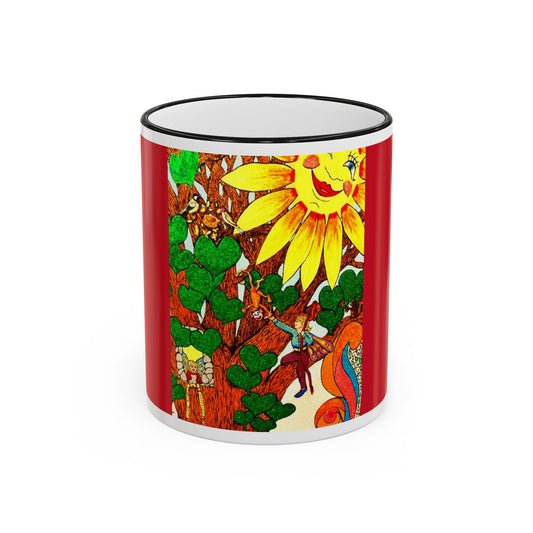 Mug Accent Rim & Handle 11oz/15oz -  Swinging in the Old Oak Tree  (Land of Wind Fairies™)