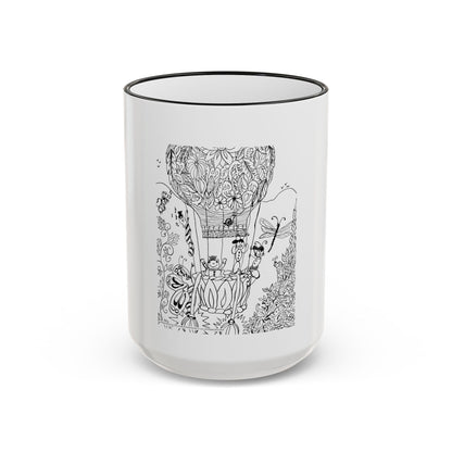 Accent Rim and Handle Mug 11oz - Wind Fairy Mushroom Garden