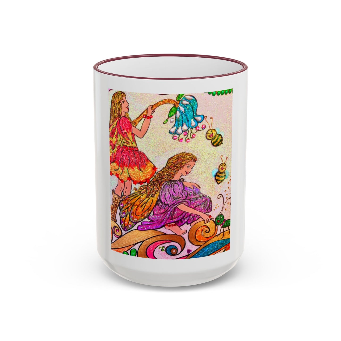Accent Rim and Handle Mug 11oz - The Land of the Wind Fairies