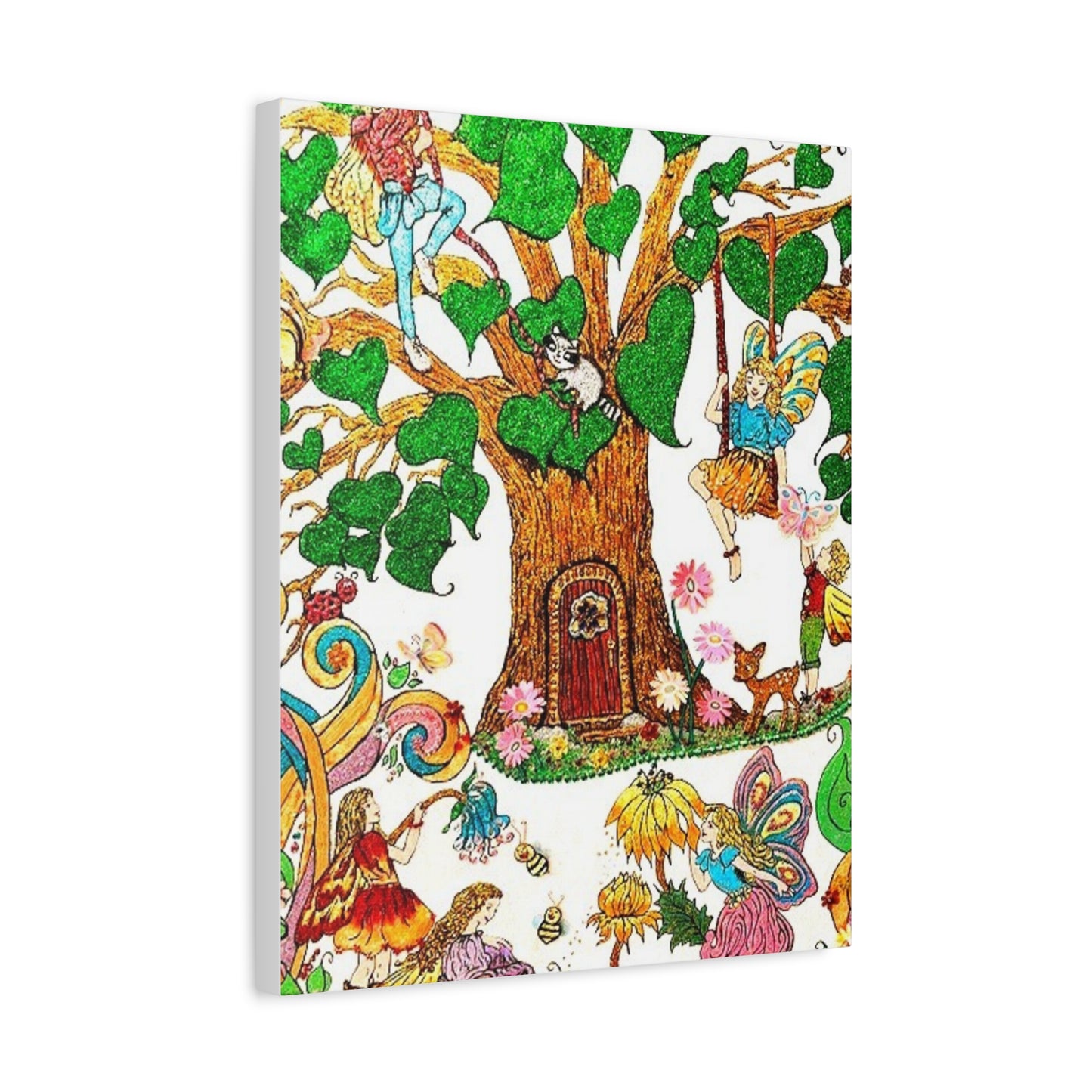 Old Oak Tree Matte Canvas The Land of Wind Fairies Series