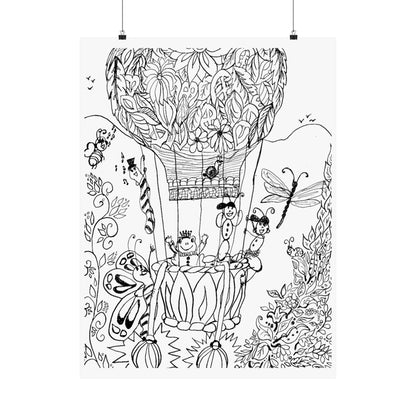 Poster -Hot Air Balloon  (Matte) — Whimsical Art from The Land of Wind Fairies™
