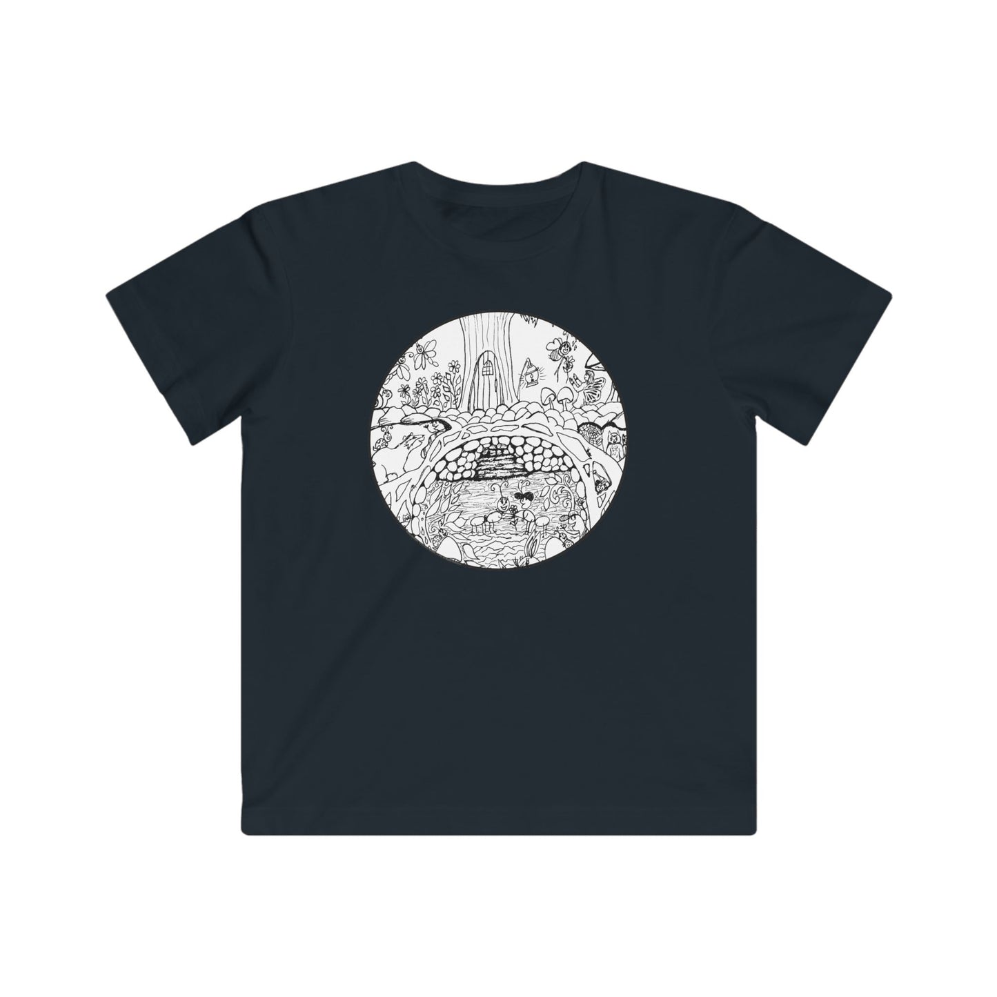 Kids fine jersey Tee - Wind Fairy Garden (circle)