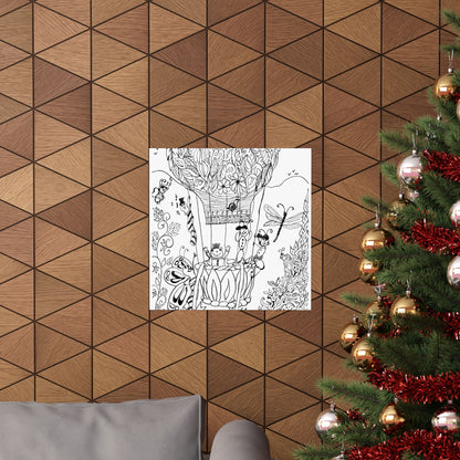 Poster -Hot Air Balloon  (Matte) — Whimsical Art from The Land of Wind Fairies™