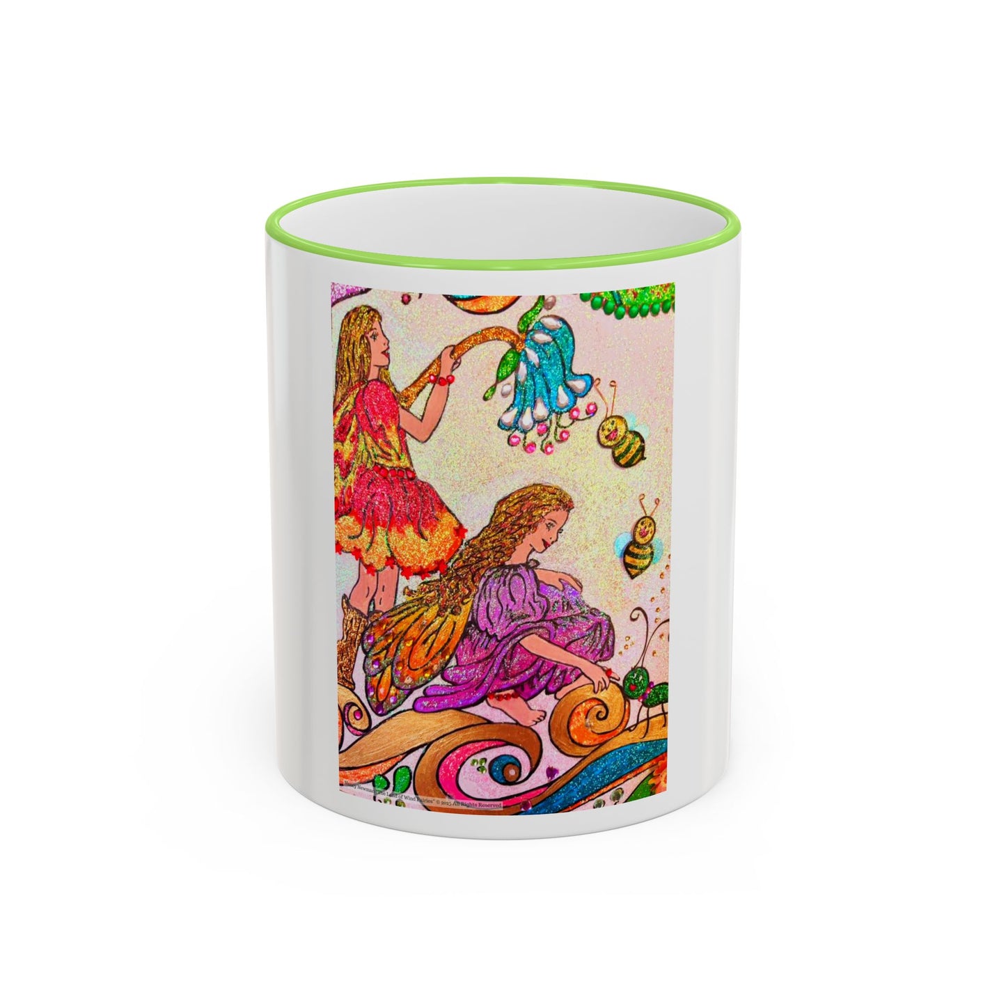 Accent Rim and Handle Mug 11oz - The Land of the Wind Fairies