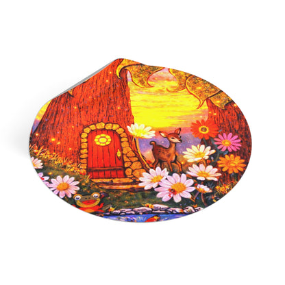 Round Vinyl Sticker Fairy Old Oak Tree — The Land of Wind Fairies Series