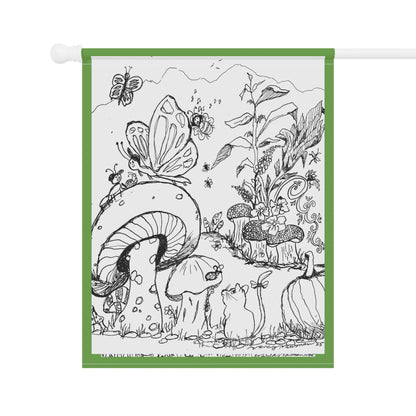 Garden Banner — The Land of Wind Fairies™ Whimsical Fairy Mushroom Garden