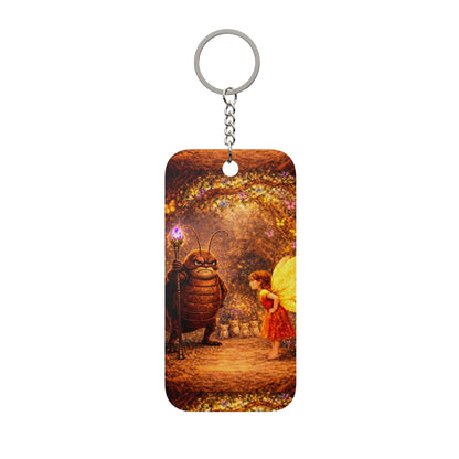 Fairies & Old Tom Beetle- Double-Sided Keychain Charm — The Wind Fairies' Mission