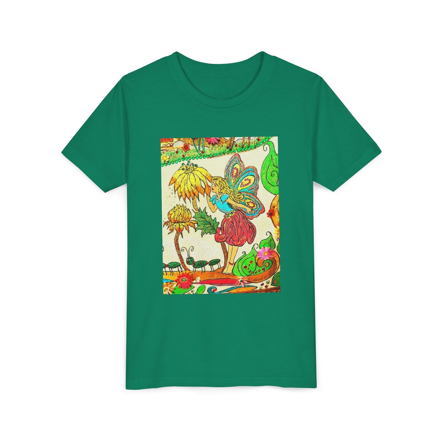Youth Short Sleeve Tee – The Land of Wind Fairies™ series - Flower Kiss