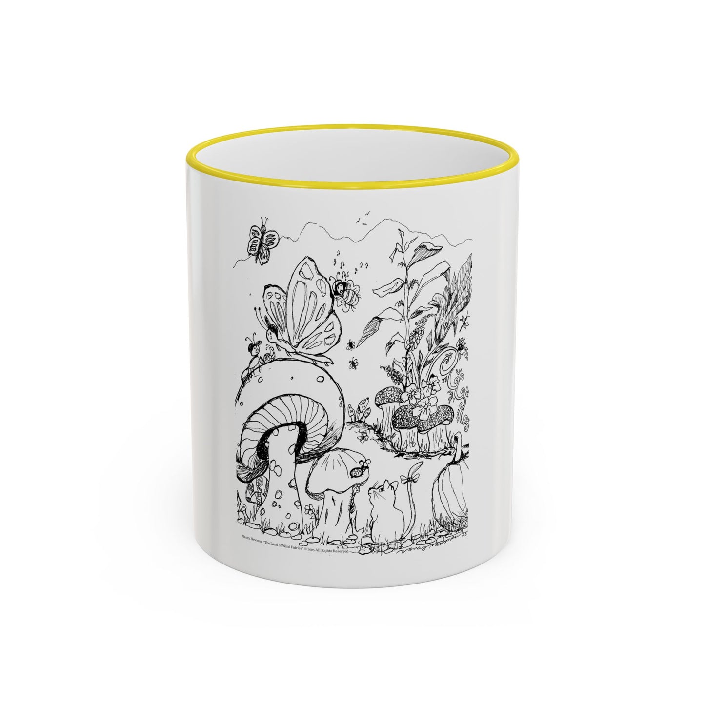 Mug 11oz with Handle – Wind Fairy Mushroom Garden™ (Land of Wind Fairies™)