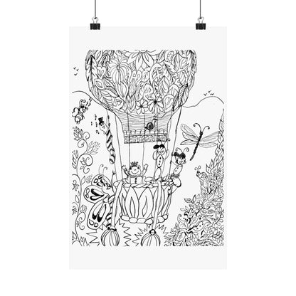 Poster -Hot Air Balloon  (Matte) — Whimsical Art from The Land of Wind Fairies™